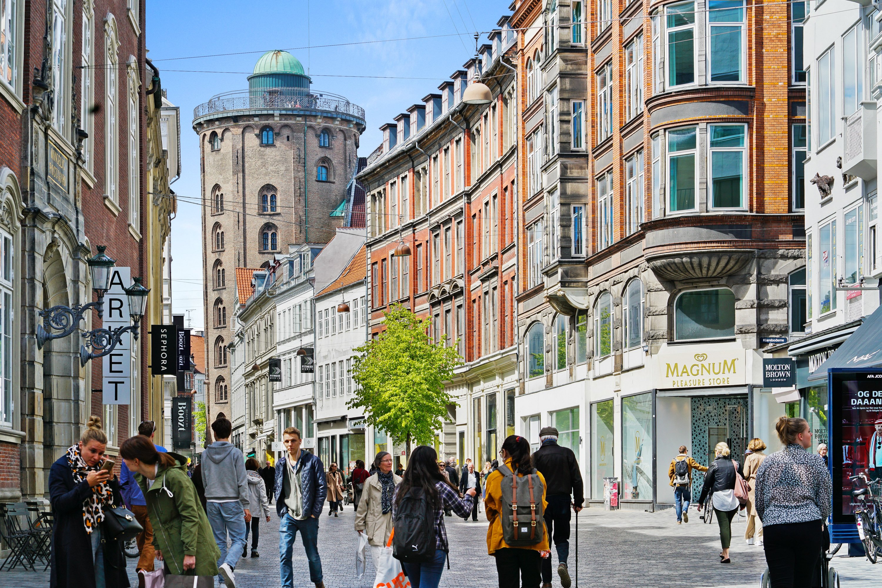 Strøget, a busy street in Downtown Copenhagen